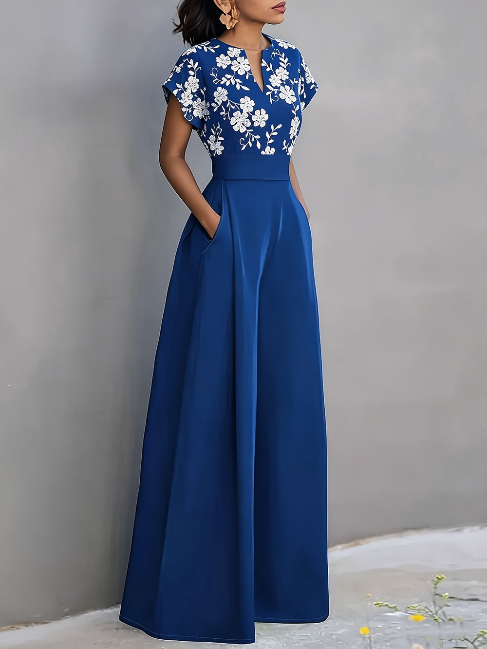 Batwing Sleeve Wide-Leg Jumpsuit