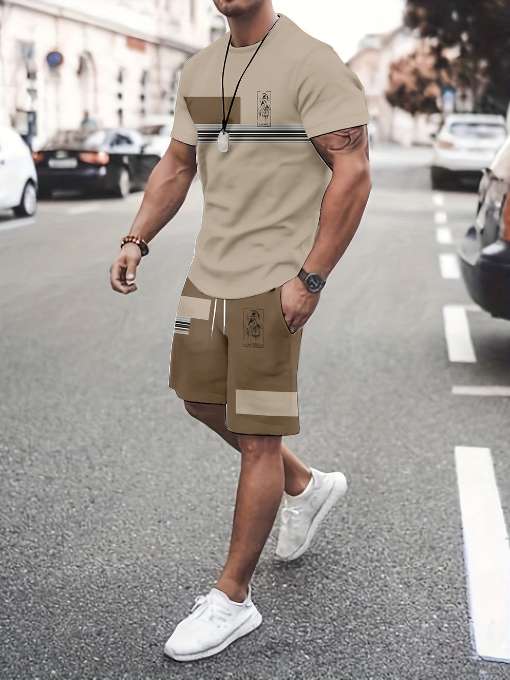 Men's Color-Block Two-Piece Suit