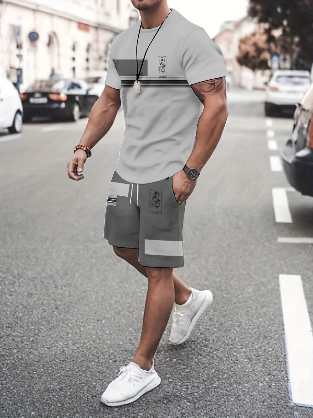 Men's Color-Block Two-Piece Suit