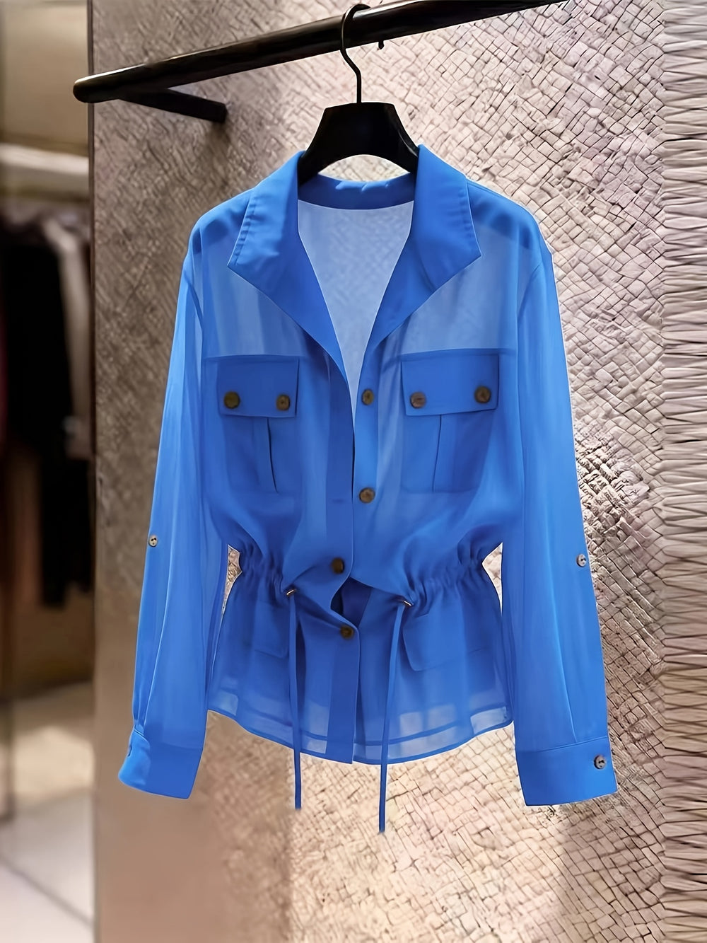 Women's Chiffon Cargo Jacket