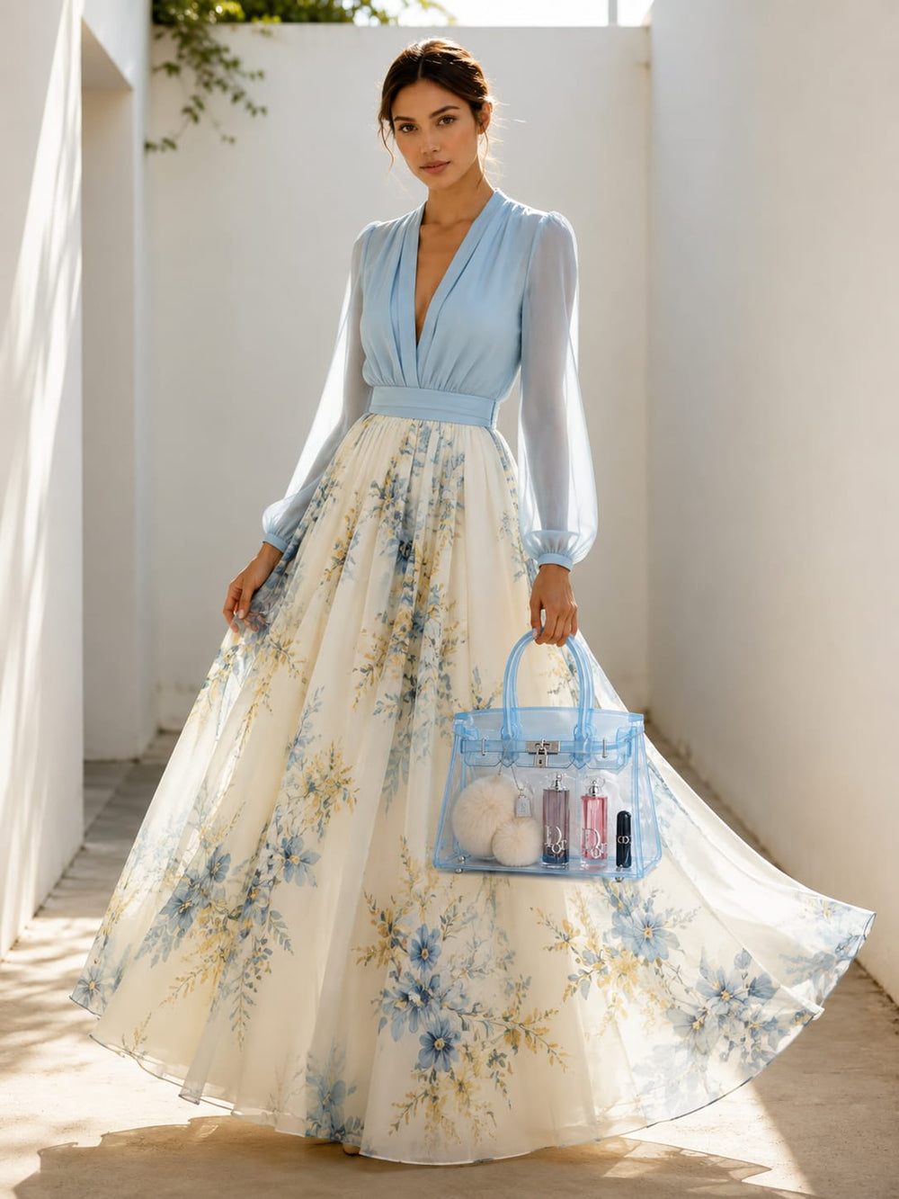 Boho V-Neck Floral Dress