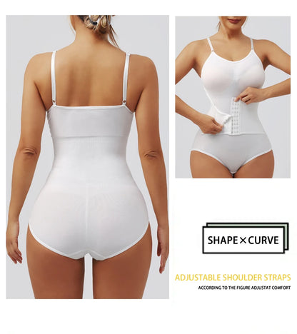 Seamless Shapewear Bodysuit Double Breasted Tummy Control Full Body Shaper Women Slim Underwear Jumpsuit Waist Shaper Bodysuit