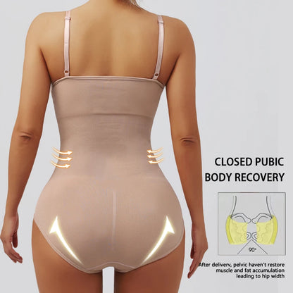 Seamless Shapewear Bodysuit Double Breasted Tummy Control Full Body Shaper Women Slim Underwear Jumpsuit Waist Shaper Bodysuit