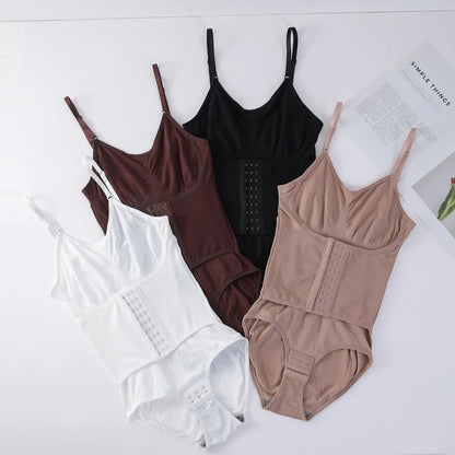 Seamless Shapewear Bodysuit Double Breasted Tummy Control Full Body Shaper Women Slim Underwear Jumpsuit Waist Shaper Bodysuit