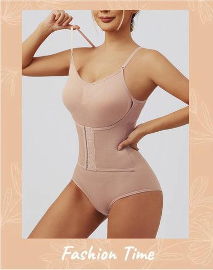 Seamless Shapewear Bodysuit Double Breasted Tummy Control Full Body Shaper Women Slim Underwear Jumpsuit Waist Shaper Bodysuit
