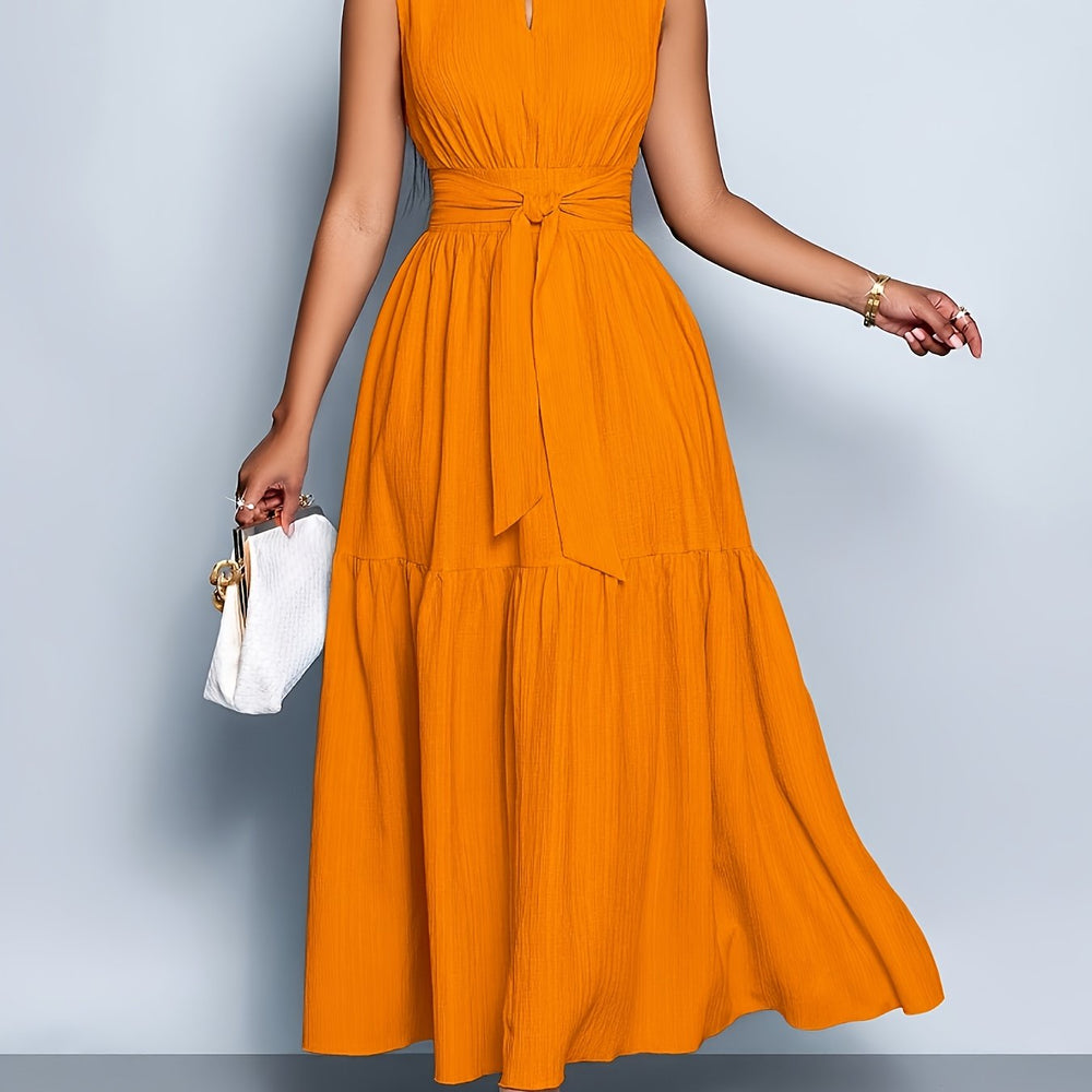 Women's Tie-Waist Cutout Dress