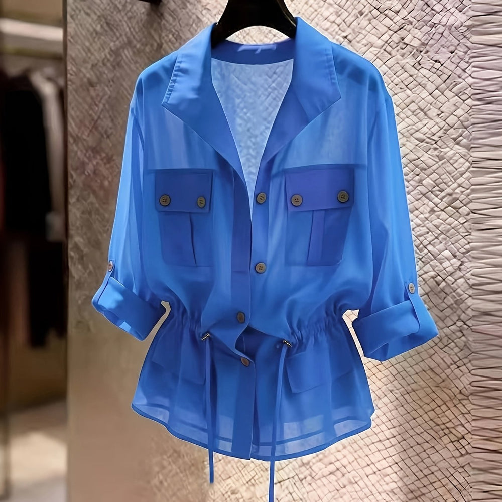 Women's Chiffon Cargo Jacket