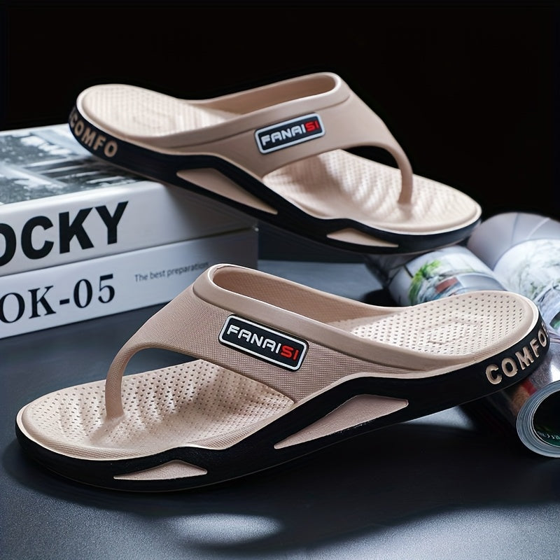 Men'S Summer Flip-Flops, Comfortable Home Slippers, Casual Flat