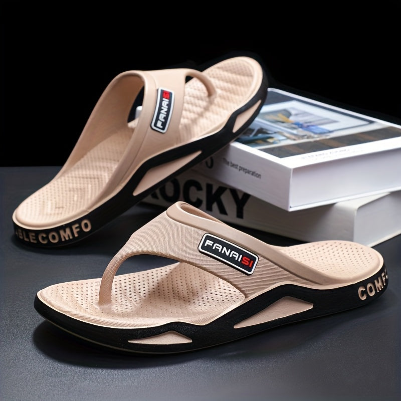 Men'S Summer Flip-Flops, Comfortable Home Slippers, Casual Flat