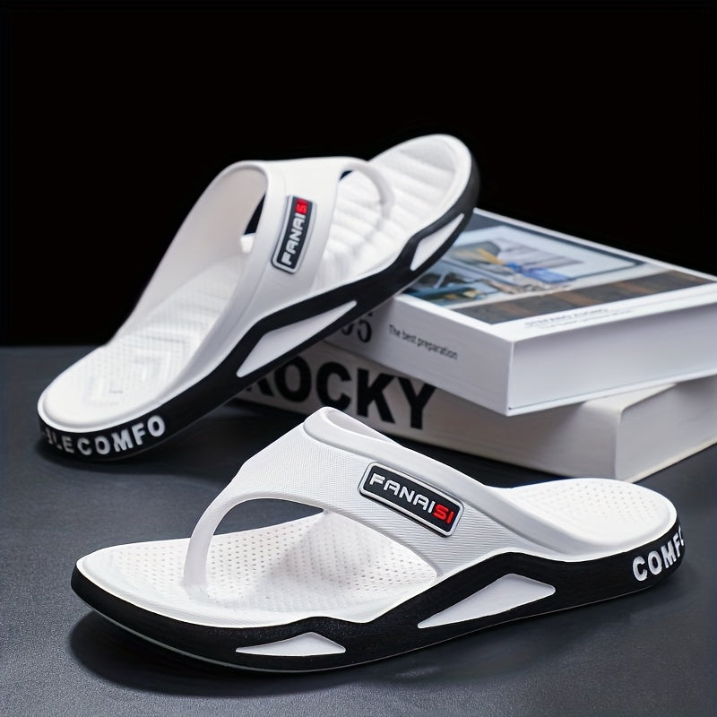 Men'S Summer Flip-Flops, Comfortable Home Slippers, Casual Flat
