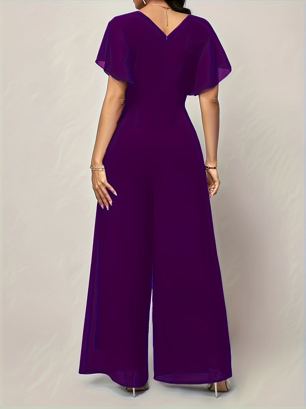 Butterfly Sleeve Tie-Front Jumpsuit