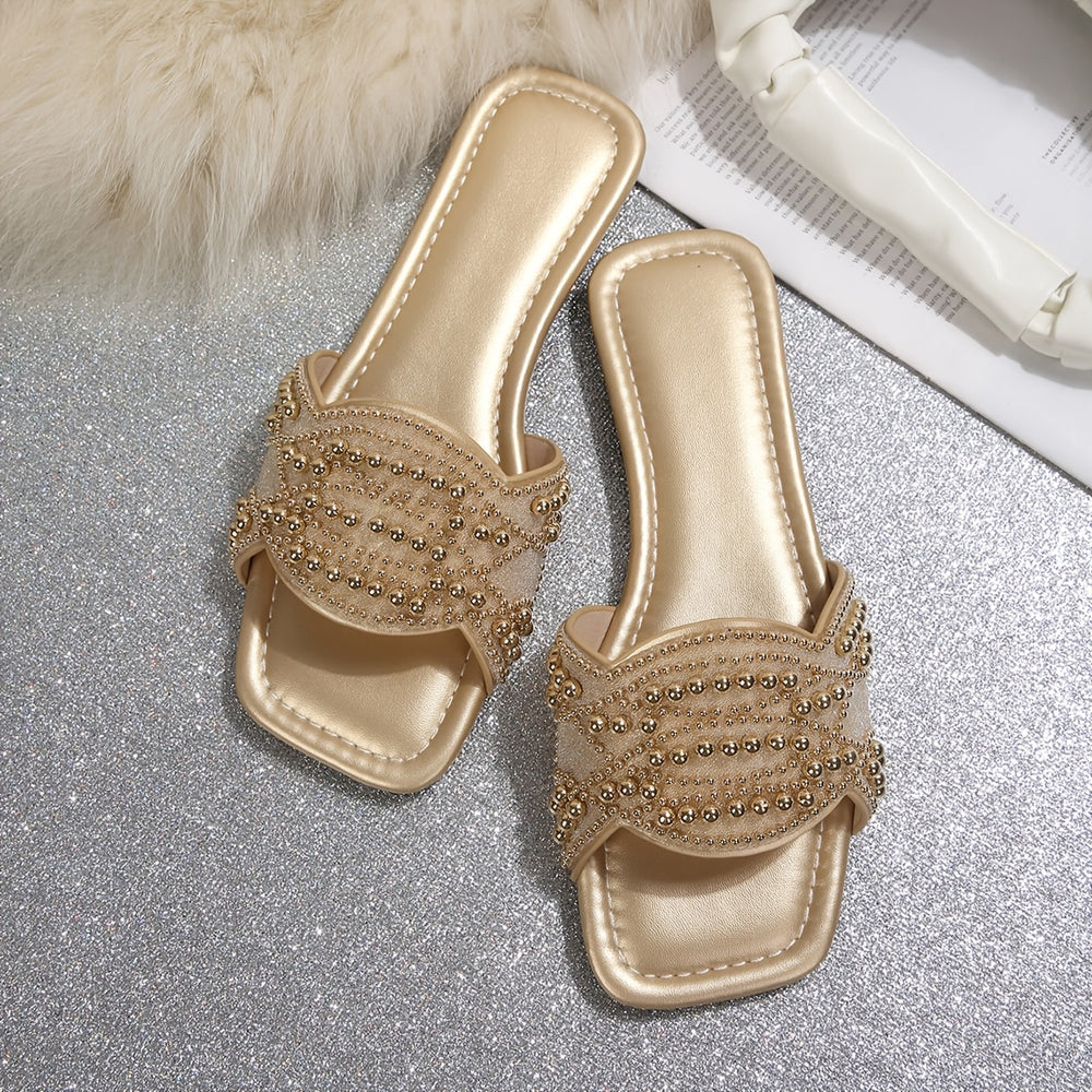 Pearl Chunky Heel Sandals