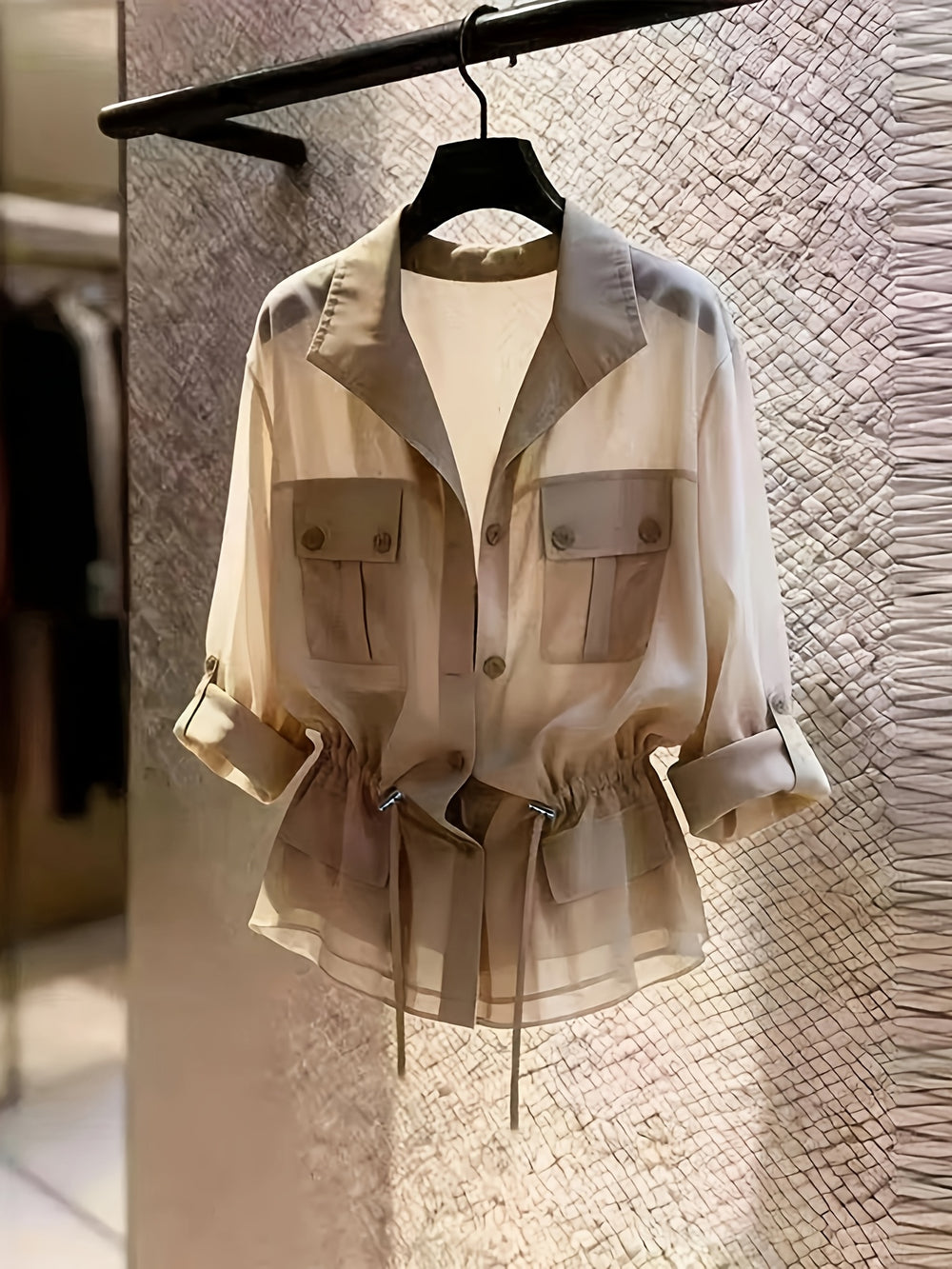 Women's Chiffon Cargo Jacket