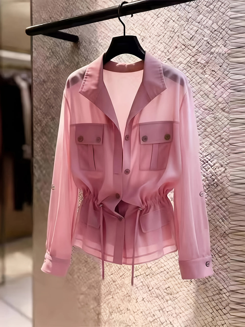 Women's Chiffon Cargo Jacket