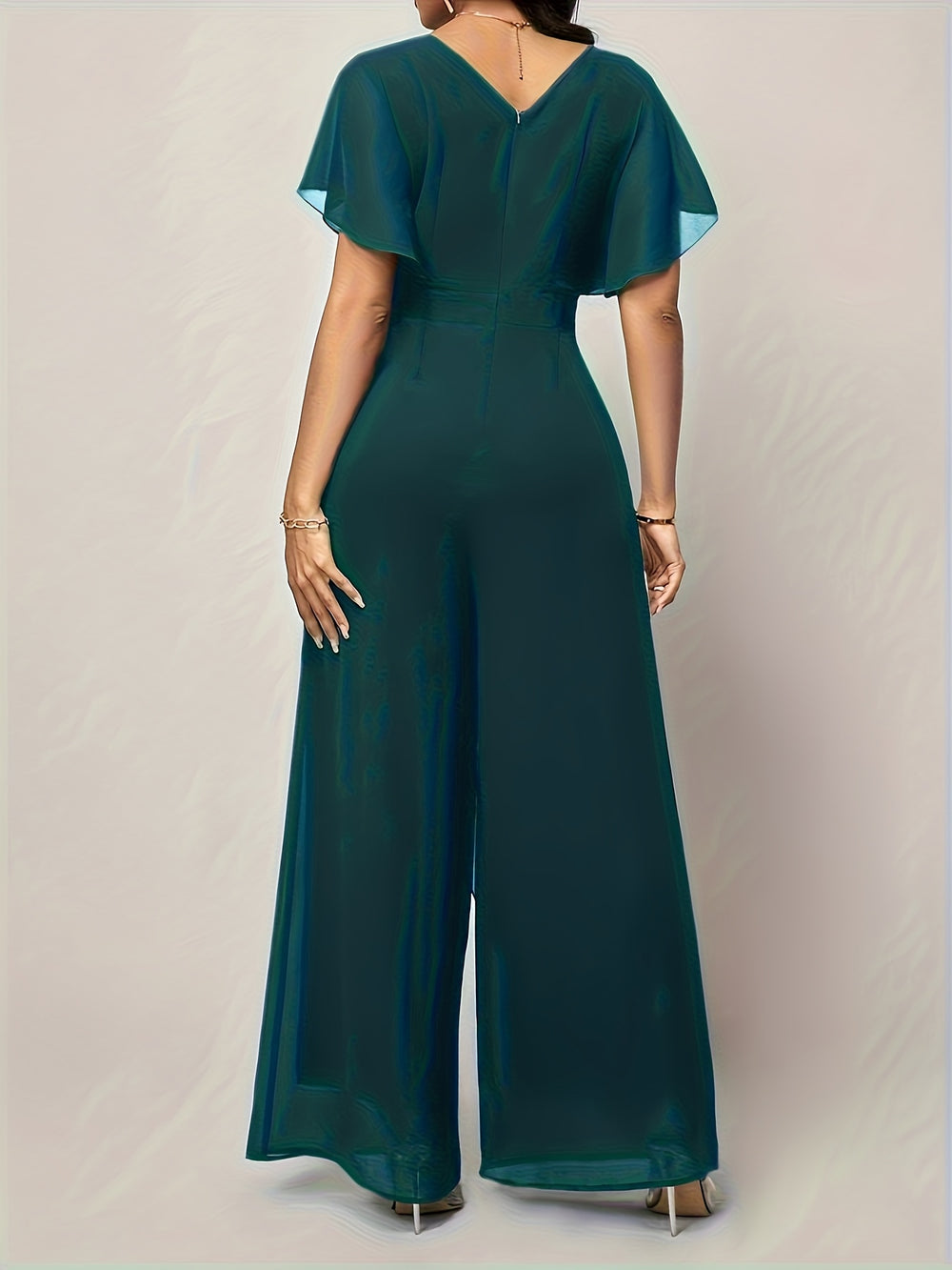 Butterfly Sleeve Tie-Front Jumpsuit