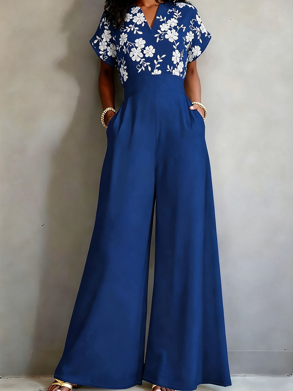 Batwing Sleeve Wide-Leg Jumpsuit