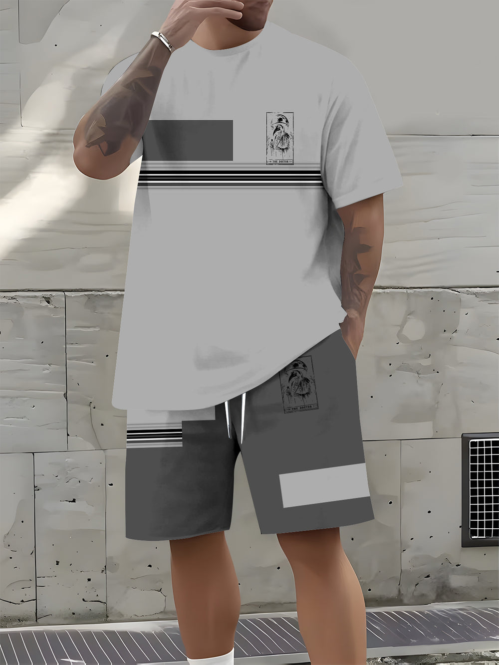Men's Color-Block Two-Piece Suit