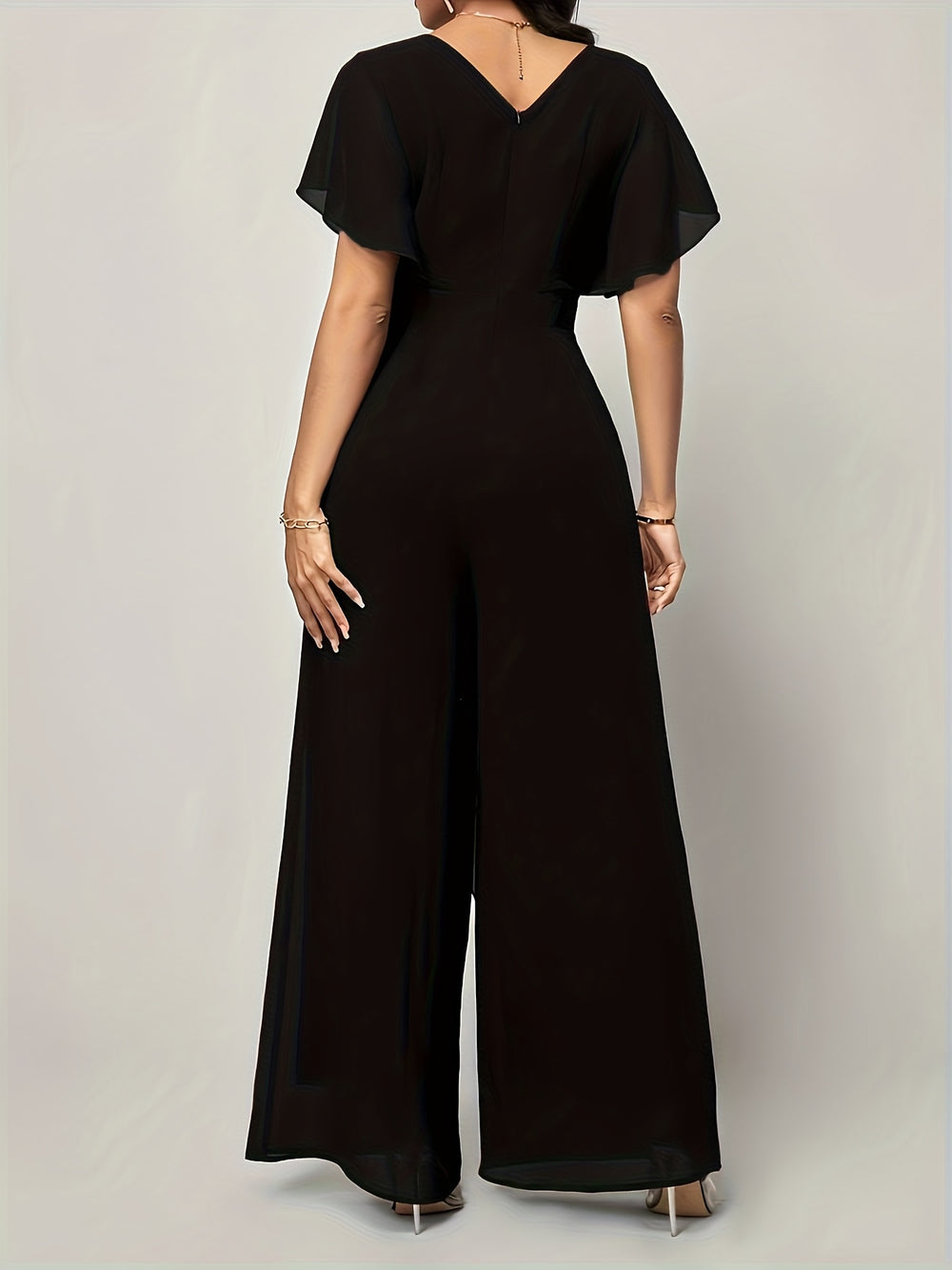 Butterfly Sleeve Tie-Front Jumpsuit