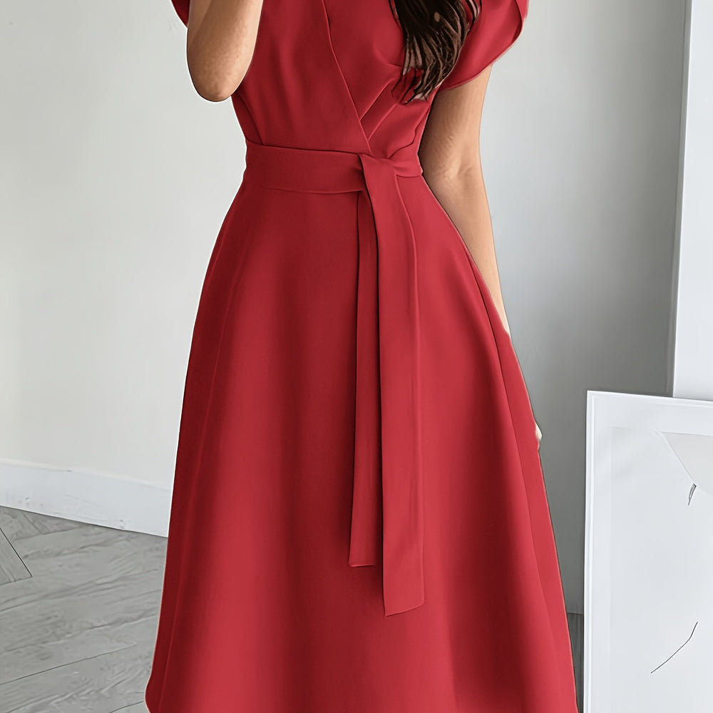 Women's Puff Sleeve Midi Dress
