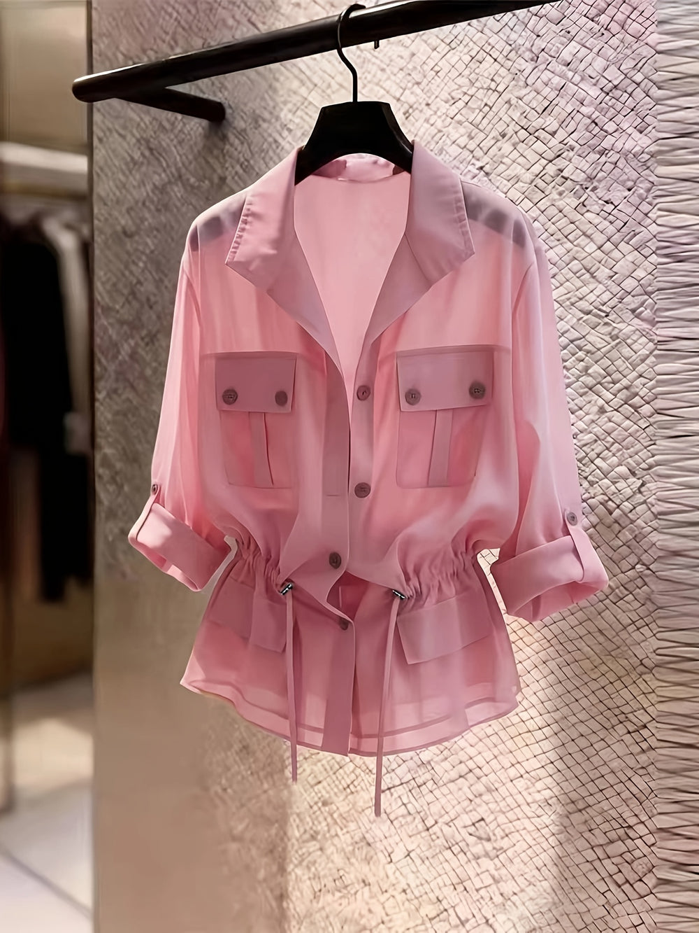 Women's Chiffon Cargo Jacket