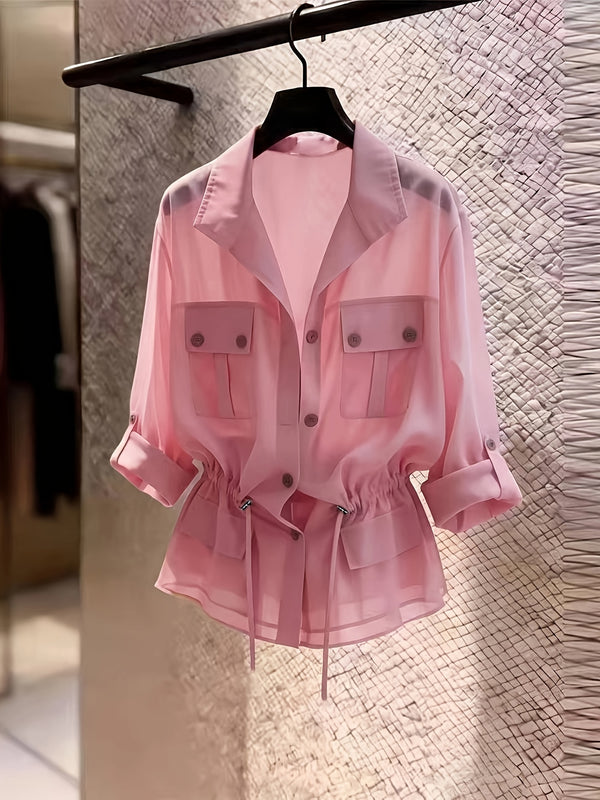 Women's Chiffon Cargo Jacket