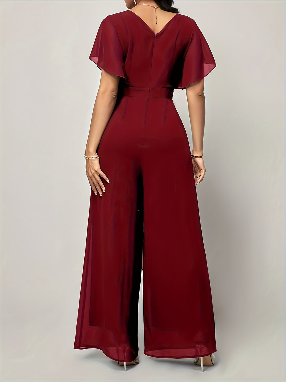 Butterfly Sleeve Tie-Front Jumpsuit