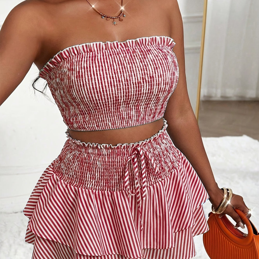 Striped Camisole & Skirt Set