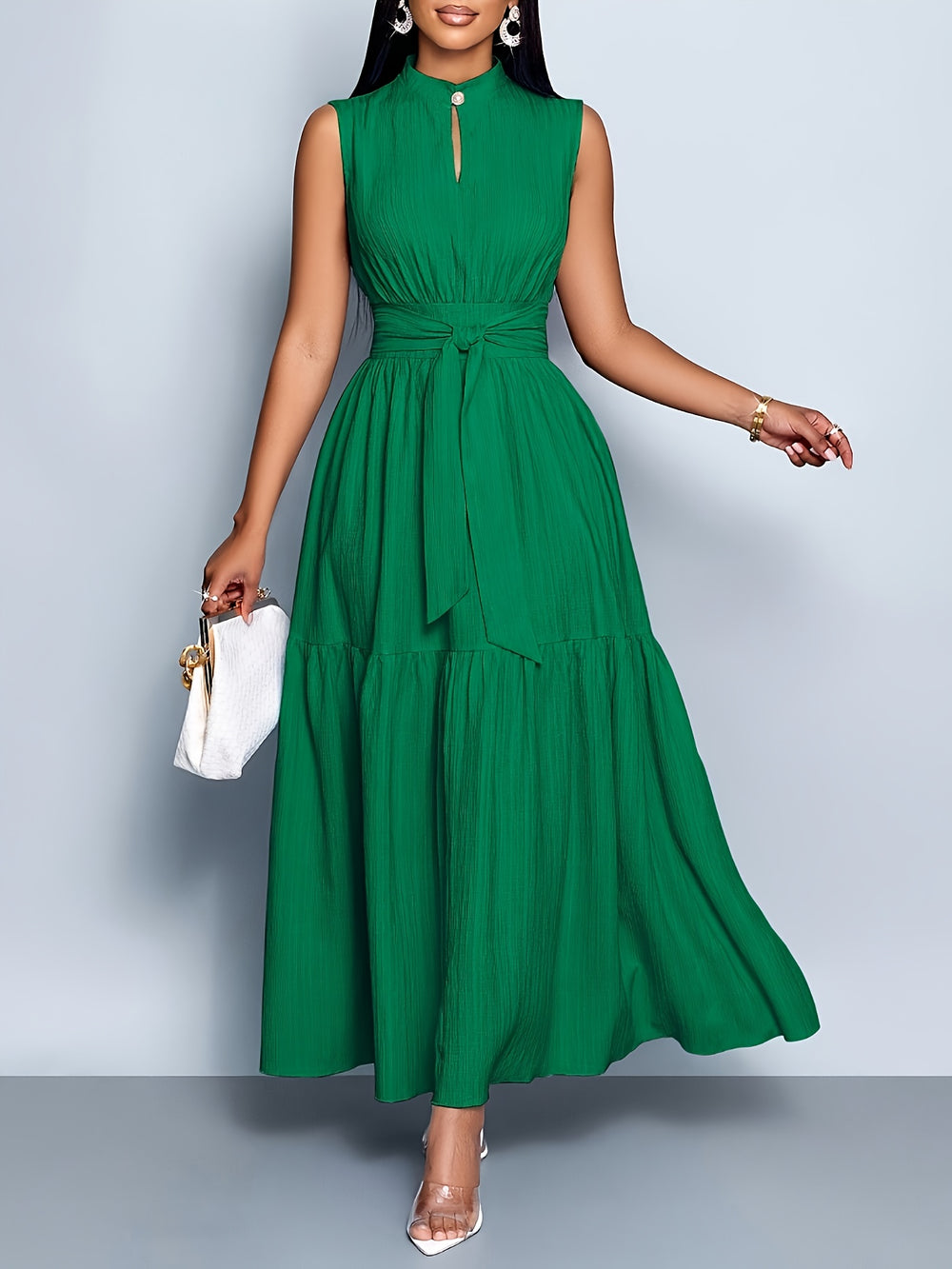 Women's Tie-Waist Cutout Dress