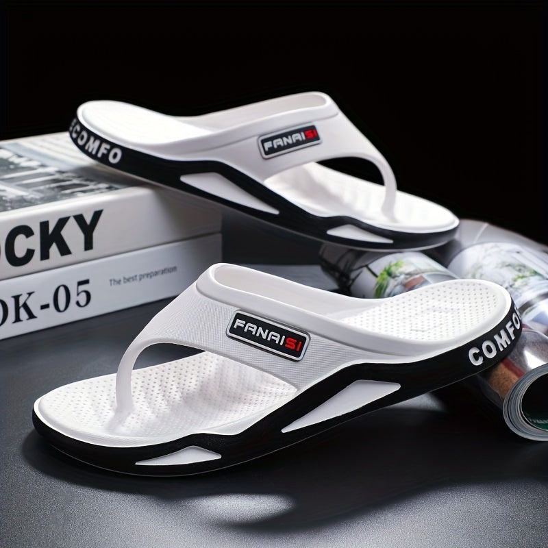 Men'S Summer Flip-Flops, Comfortable Home Slippers, Casual Flat